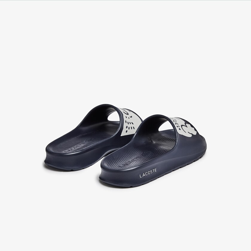 Chinelos Lacoste Feminino Azul Marinho Branco Croco 2.0 Synthetic Print PU2-82018A2