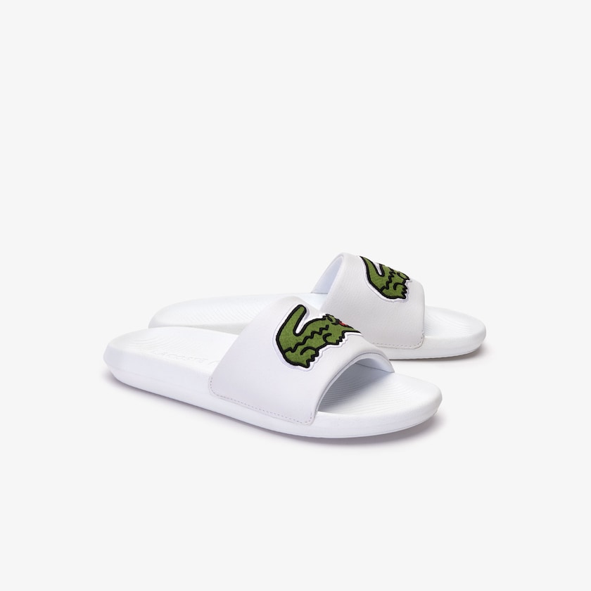 Chinelos Lacoste Masculino Branco Verdes Croco Synthetic RL1-00300Z0