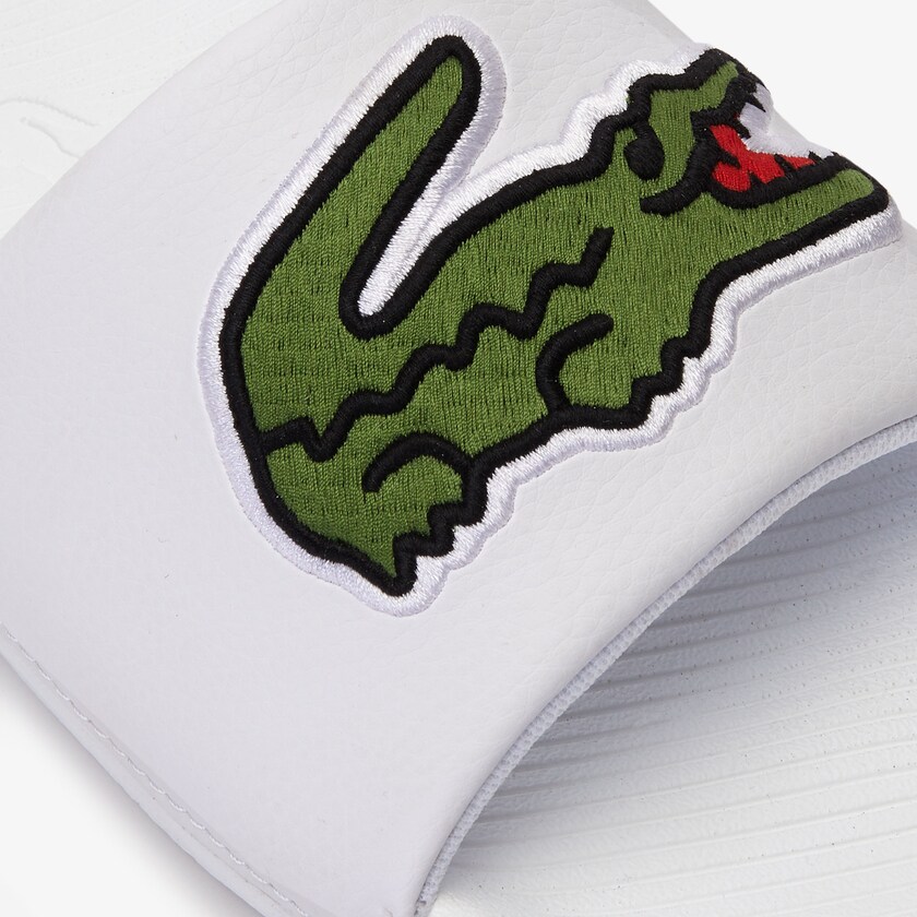 Chinelos Lacoste Masculino Branco Verdes Croco Synthetic RL1-00300Z0