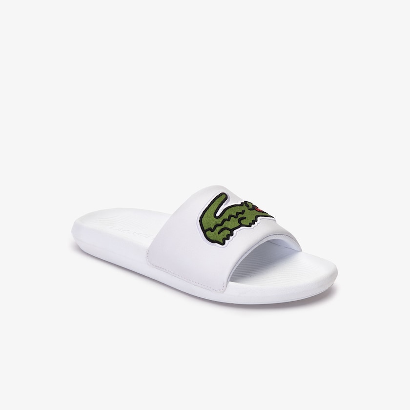 Chinelos Lacoste Masculino Branco Verdes Croco Synthetic RL1-00300Z0