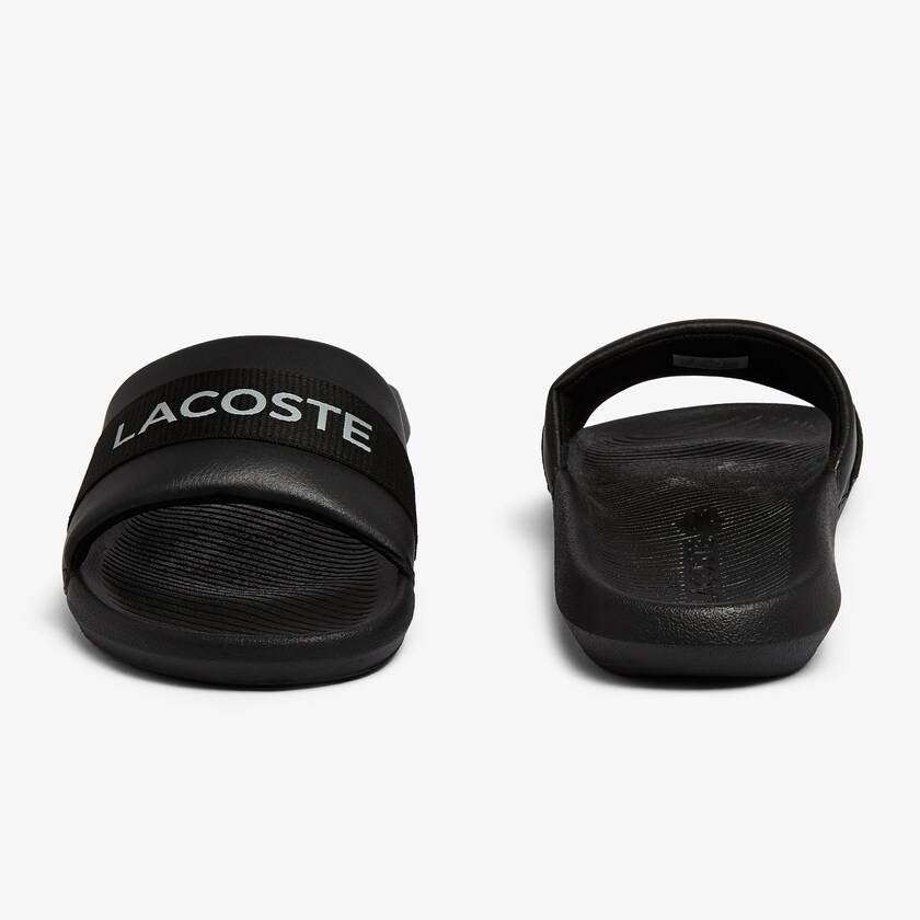 Chinelos Lacoste Masculino Pretas Pretas Croco Textile Logo RI8-36203I6