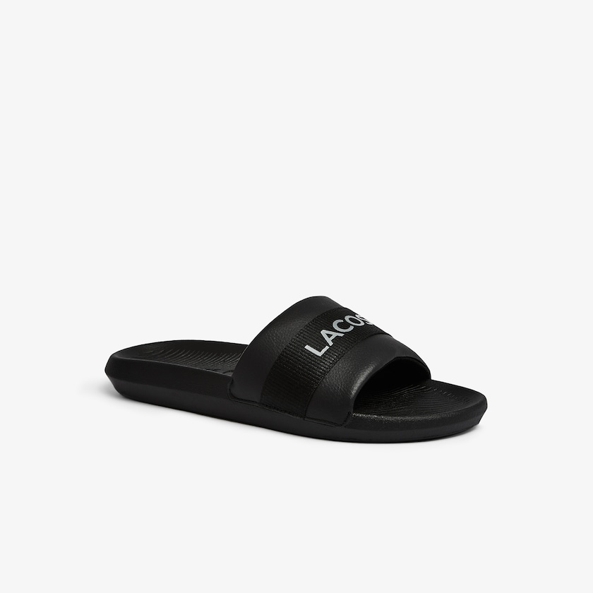 Chinelos Lacoste Masculino Pretas Pretas Croco Textile Logo RI8-36203I6