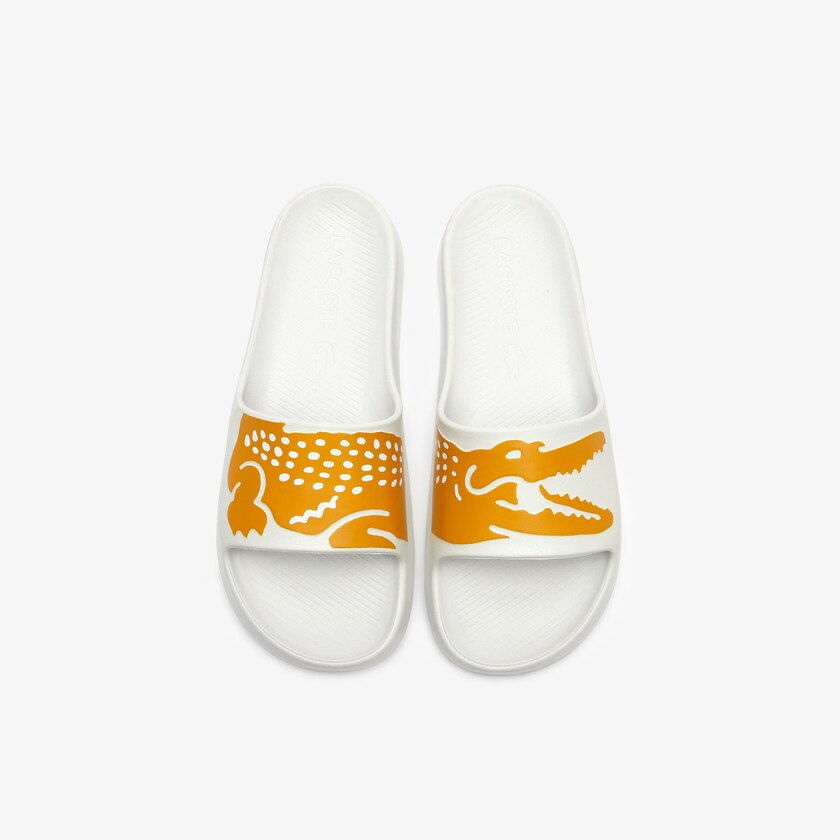Chinelos Lacoste Masculino Branco Amarelas x Ricky Regal Synthetic Crocodile AF5-75157M6