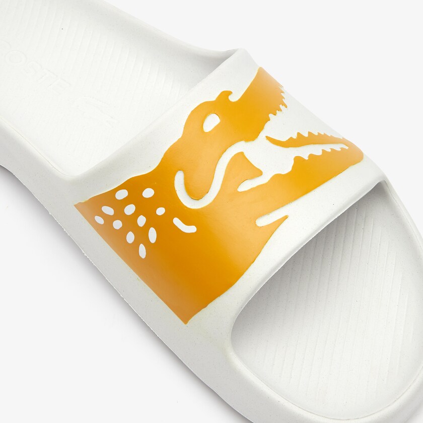 Chinelos Lacoste Masculino Branco Amarelas x Ricky Regal Synthetic Crocodile AF5-75157M6
