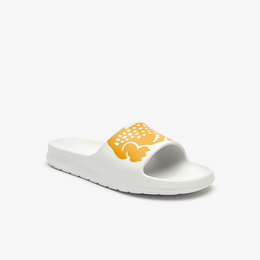 Chinelos Lacoste Masculino Branco Amarelas x Ricky Regal Synthetic Crocodile AF5-75157M6