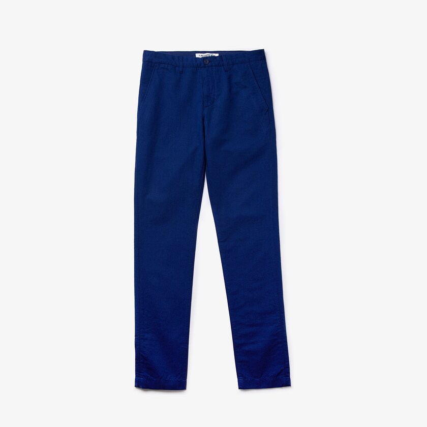 Calças Chino Lacoste Masculino Azul Marinho Azuis Cotton-Linen DC4-91919V6
