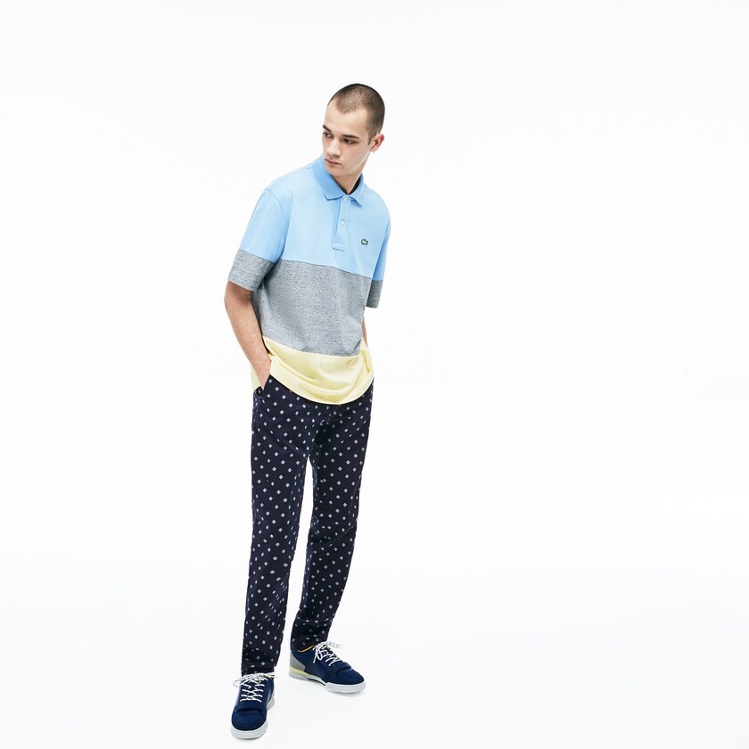 Calças Chino Lacoste Masculino Azul Marinho Azuis Branco LIVE Skinny Fit YK3-32373U0