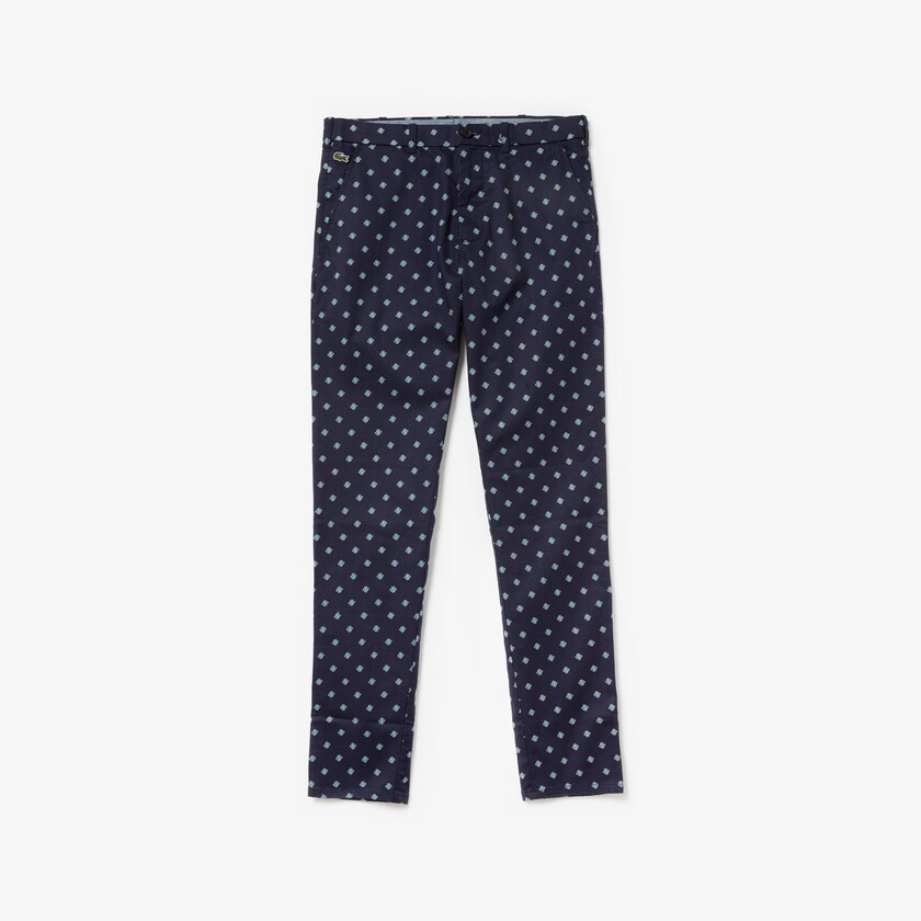 Calças Chino Lacoste Masculino Azul Marinho Azuis Branco LIVE Skinny Fit YK3-32373U0