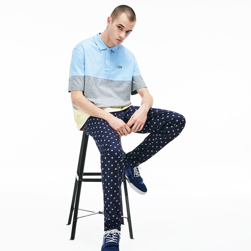 Calças Chino Lacoste Masculino Azul Marinho Azuis Branco LIVE Skinny Fit YK3-32373U0