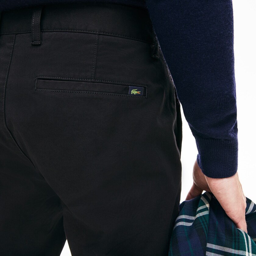 Calças Chino Lacoste Masculino Pretas Regular Fit Stretch Cotton LS5-50665Q2