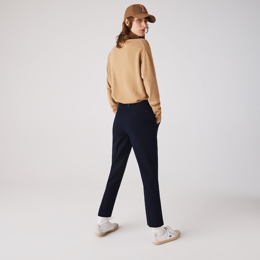 Calças Chino Lacoste Feminino Azul Marinho Azuis Stretch Cotton RR8-64486B5