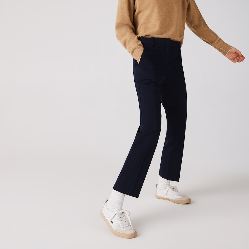 Calças Chino Lacoste Feminino Azul Marinho Azuis Stretch Cotton RR8-64486B5