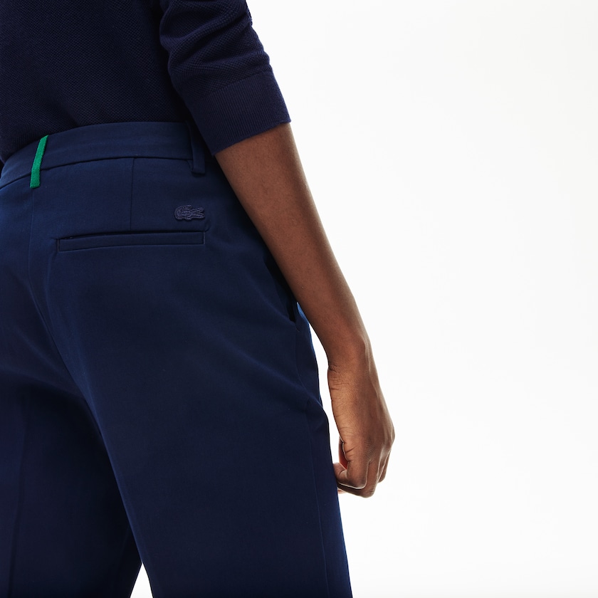 Calças Chino Lacoste Feminino Azul Marinho Azuis Stretch Cotton RR8-64486B5