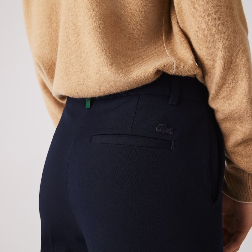 Calças Chino Lacoste Feminino Azul Marinho Azuis Stretch Cotton RR8-64486B5