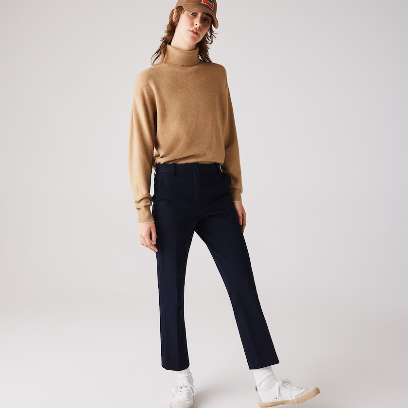 Calças Chino Lacoste Feminino Azul Marinho Azuis Stretch Cotton RR8-64486B5