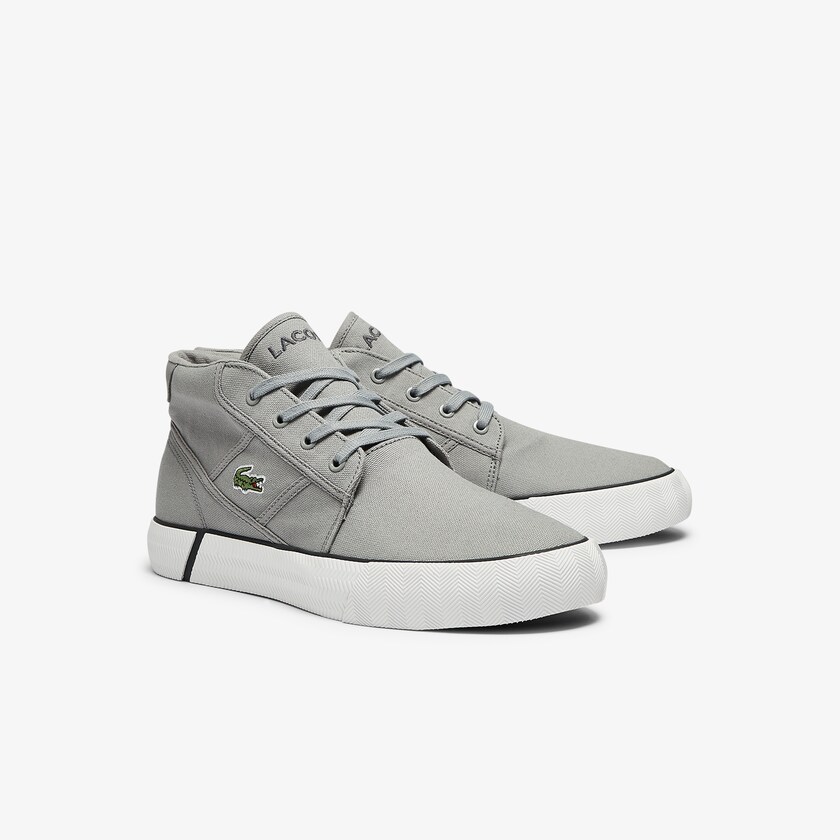 Chukkas Sapatos Lacoste Masculino Cinzentas Cinzentas Escuro Gripshot Canvas and Leather LL6-42064G8