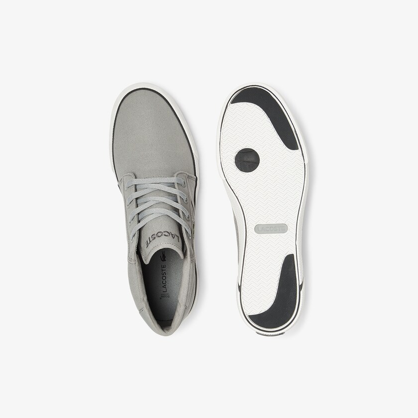 Chukkas Sapatos Lacoste Masculino Cinzentas Cinzentas Escuro Gripshot Canvas and Leather LL6-42064G8