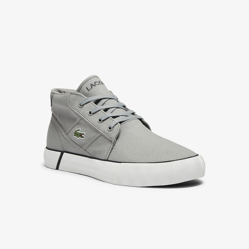Chukkas Sapatos Lacoste Masculino Cinzentas Cinzentas Escuro Gripshot Canvas and Leather LL6-42064G8