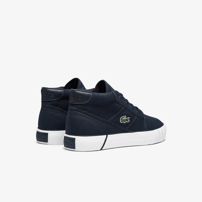 Chukkas Sapatos Lacoste Masculino Azul Marinho Branco Gripshot Canvas and Leather DW5-73367V6