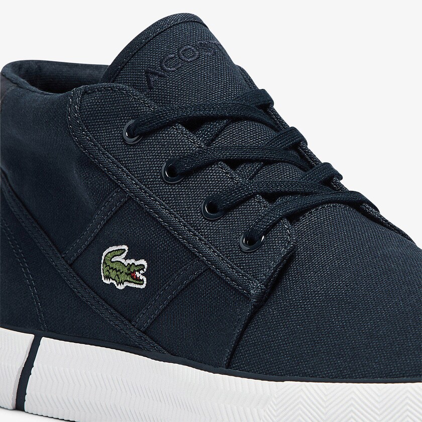 Chukkas Sapatos Lacoste Masculino Azul Marinho Branco Gripshot Canvas and Leather DW5-73367V6