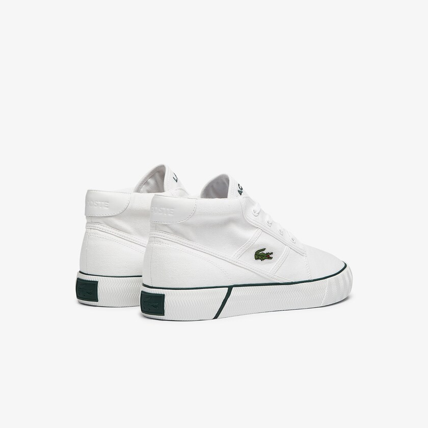 Chukkas Sapatos Lacoste Masculino Branco Verdes Escuro Gripshot Canvas and Leather LI7-79147F5
