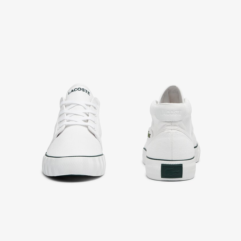 Chukkas Sapatos Lacoste Masculino Branco Verdes Escuro Gripshot Canvas and Leather LI7-79147F5