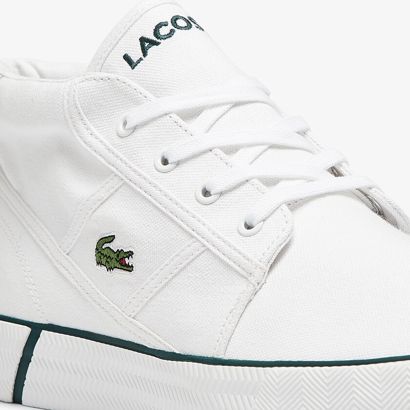Chukkas Sapatos Lacoste Masculino Branco Verdes Escuro Gripshot Canvas and Leather LI7-79147F5