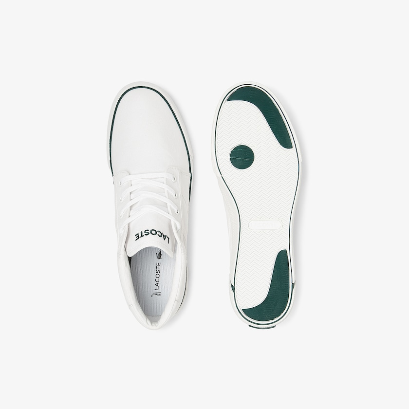Chukkas Sapatos Lacoste Masculino Branco Gripshot Mid Canvas and Leather LK0-45414C6