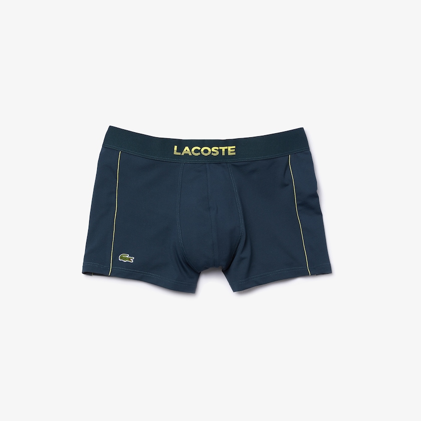 Cuecas Lacoste Masculino Azuis Motion Technical Piqué Boxer CD2-90189C4