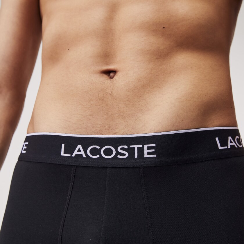 Cuecas Lacoste Masculino Pretas Pack Of 3 Casual Black Boxer BV8-87918W5