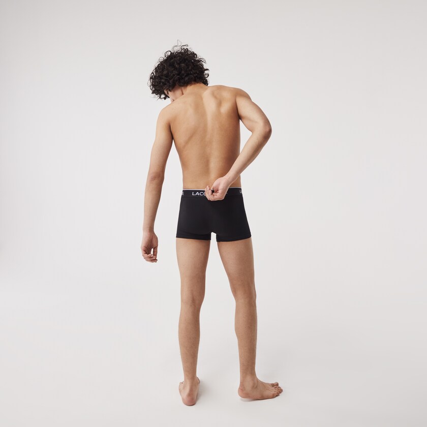 Cuecas Lacoste Masculino Pretas Pack Of 3 Casual Black Boxer BV8-87918W5