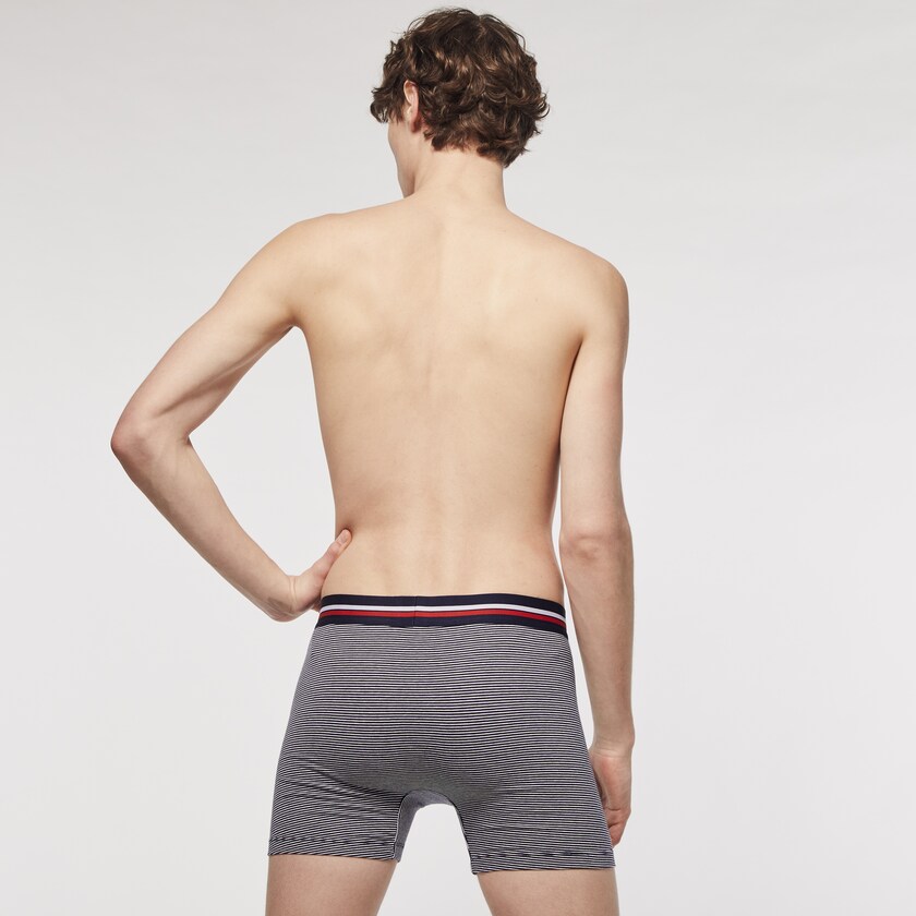 Cuecas Lacoste Masculino Azul Marinho Azuis Branco Pack Of 3 Casual Long Boxers EW7-02370A3