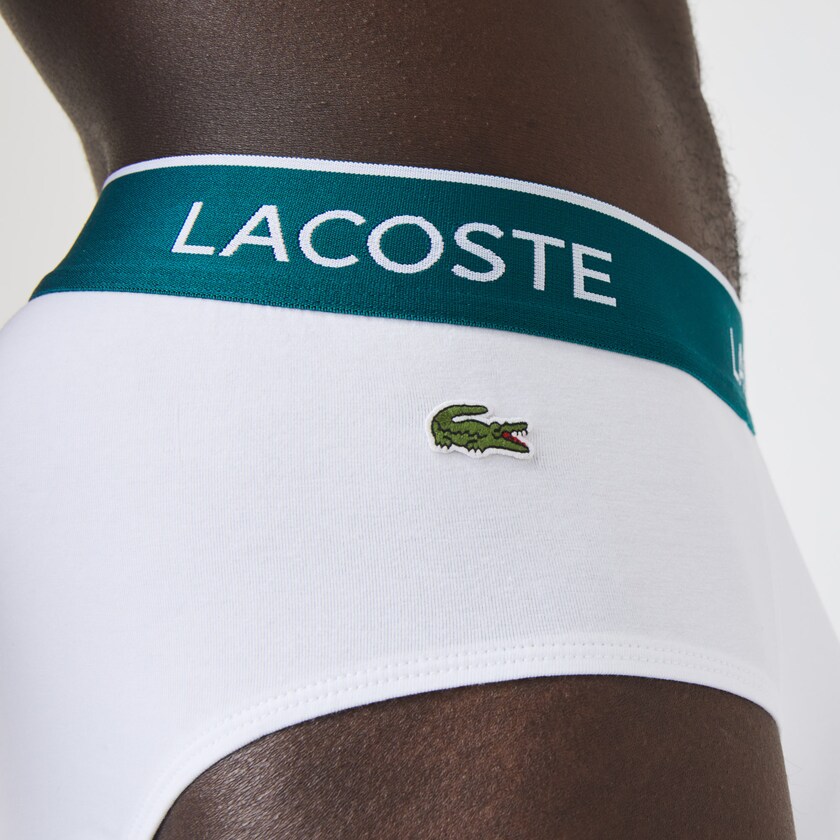 Cuecas Lacoste Masculino Pretas Branco Cinzentas Pack Of 3 Casual OK1-14131I0