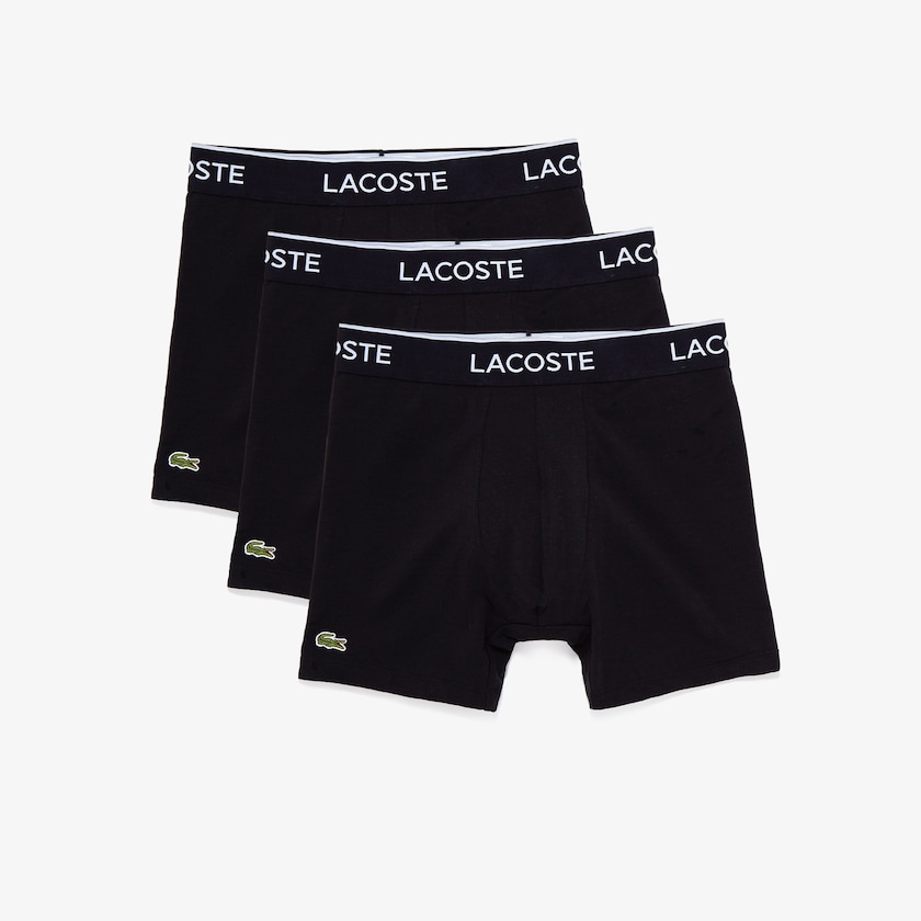 Cuecas Lacoste Masculino Pretas Pack of 3 Boxer DC8-21162L2