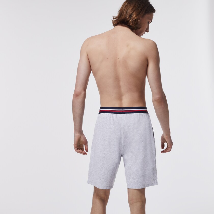Cuecas Lacoste Masculino Cinzentas Striped-Waist Long Boxer TV4-15051R3