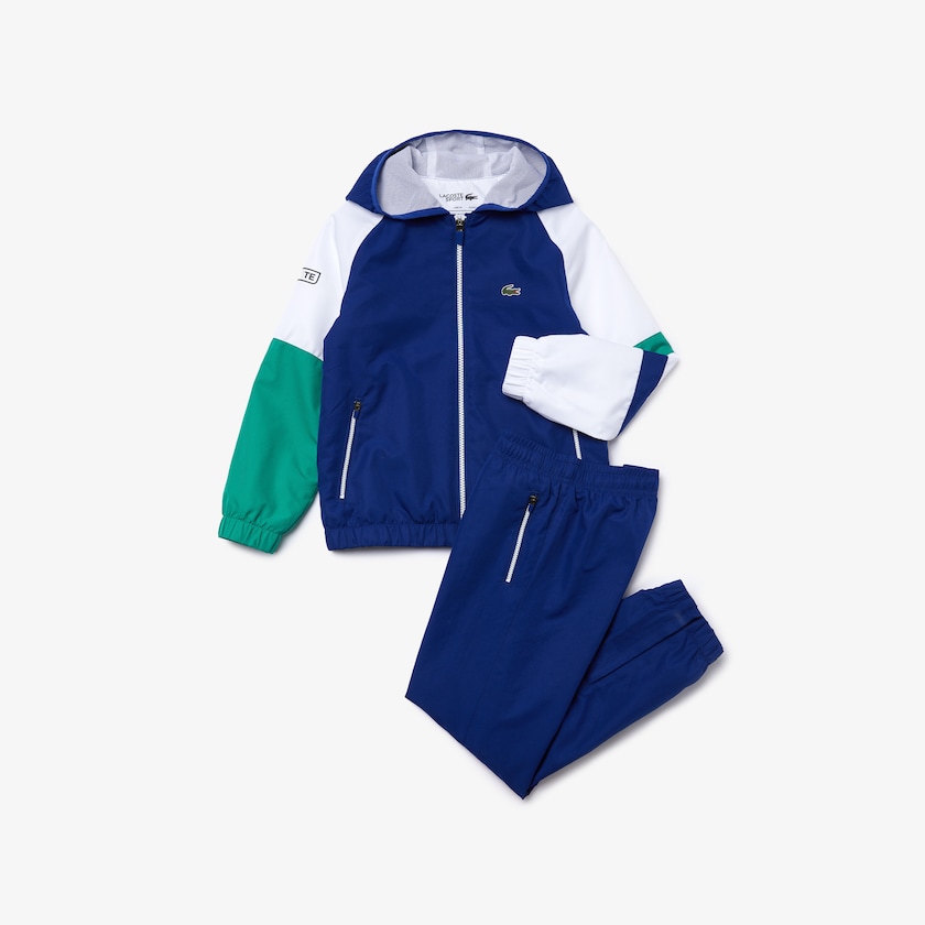 Fatos De Treino Lacoste Criança Azuis Branco Verdes Pretas SPORT Hooded QZ1-52935J9