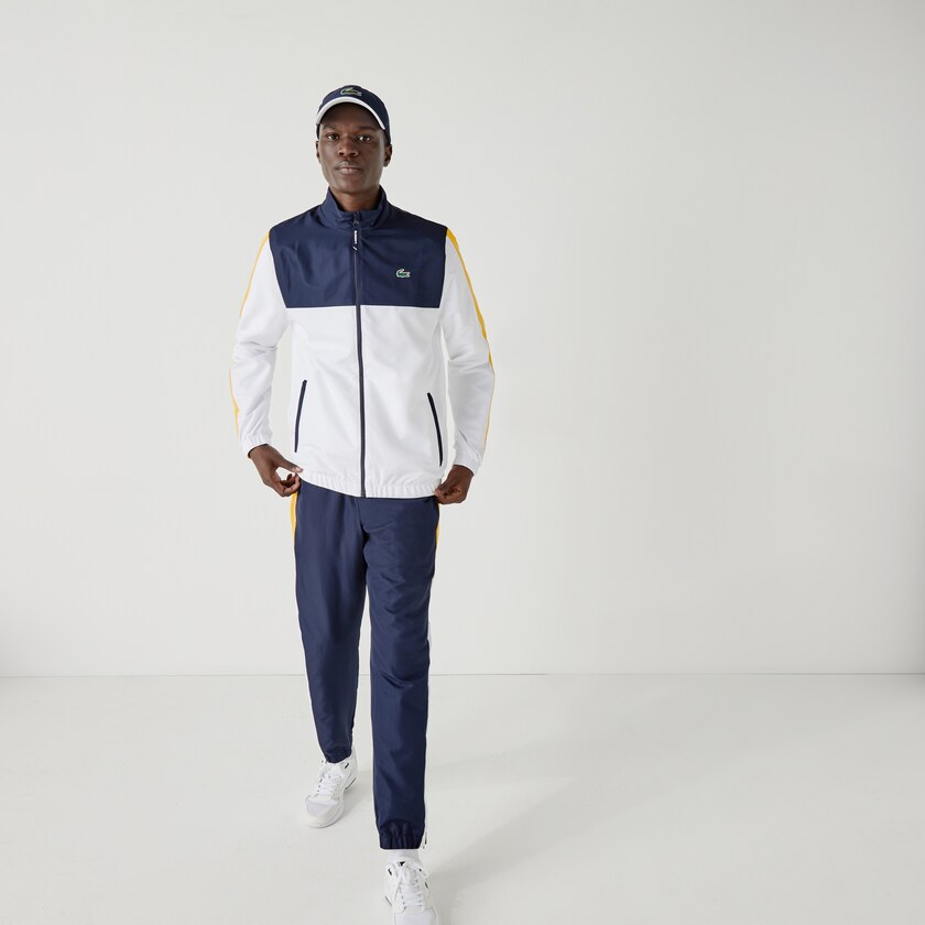 Fatos De Treino Lacoste Masculino Azul Marinho Azuis Branco Amarelas SPORT Lightweight Colorblock FT6-64726H1