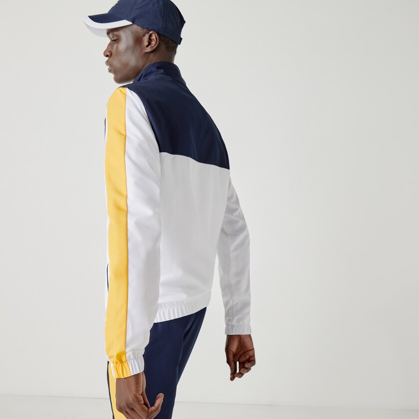 Fatos De Treino Lacoste Masculino Azul Marinho Azuis Branco Amarelas SPORT Lightweight Colorblock FT6-64726H1