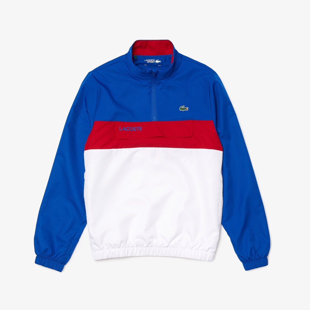 Fatos De Treino Lacoste Masculino Azuis Branco Vermelhas SPORT Packable WU2-02930D6