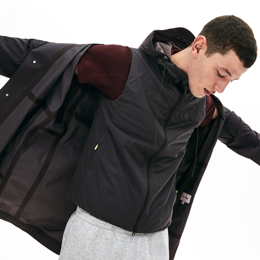 Colete De Golfe Lacoste Masculino Cinzentas Escuro Motion 3-in-1 Raincoat With Detachable EU0-84338G6