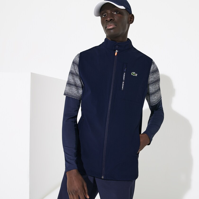 Colete De Golfe Lacoste Masculino Azul Marinho Azuis Vermelhas SPORT Lightweight Water-Resistant MZ8-13471W5