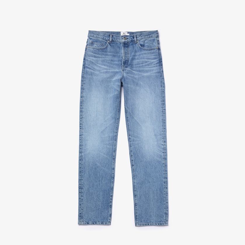 Jeans Lacoste Masculino Branco LIVE Standard Fit Five-Pocketed Faded Cotton PB7-76937A6