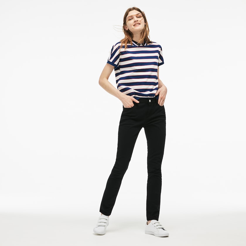 Jeans Lacoste Feminino Pretas Slim Fit Stretch Cotton Denim DO7-36683F3