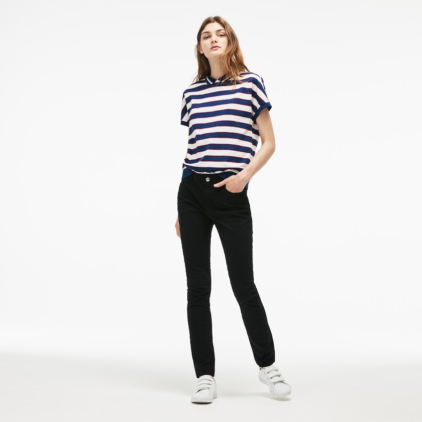 Jeans Lacoste Feminino Pretas Slim Fit Stretch Cotton Denim DO7-36683F3