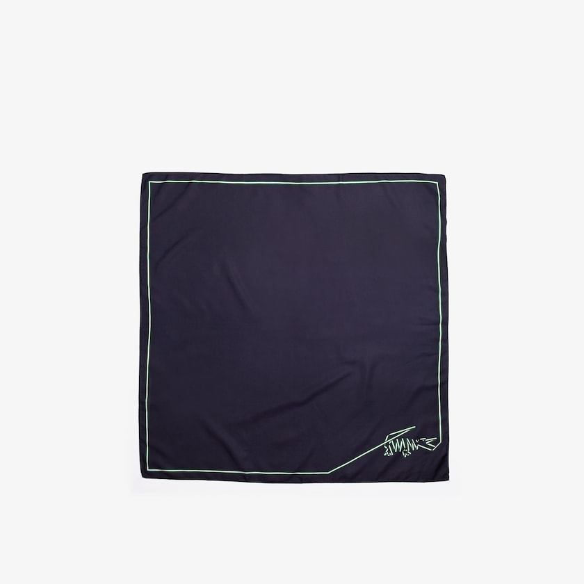 Lenços Lacoste Feminino Azul Marinho Azuis Crocodile Print Lightweight Cotton And Silk UG2-67046R6