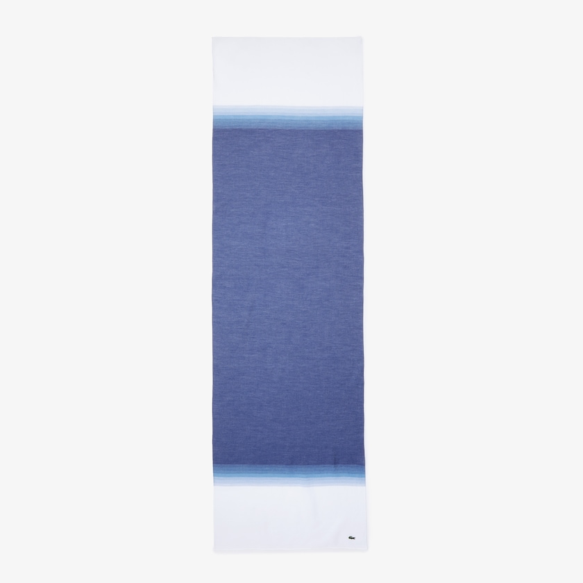 Lenços Lacoste Feminino Branco Azul Marinho Azuis Made In France Gradated Print Organic Cotton QI1-16431M6