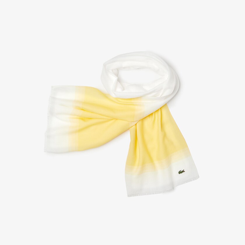Lenços Lacoste Masculino Branco Amarelas Made In France Organic Cotton Ombré FK5-40434Q7