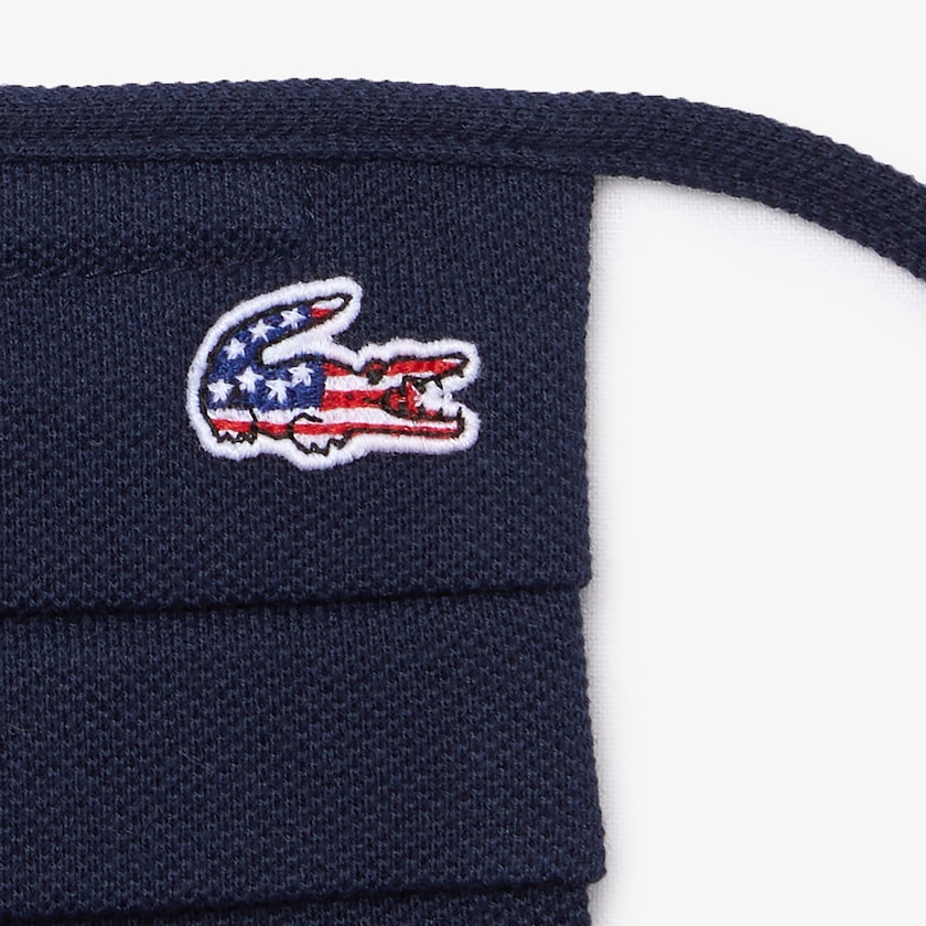 Máscaras Lacoste Feminino Azul Marinho Azuis Branco Vermelhas L.12.12 3 Pack of Face in Cotton Piqué with American Croc QD8-78697V3