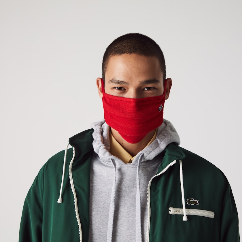 Máscaras Lacoste Masculino Azul Marinho Azuis Branco Vermelhas L.12.12 3 Pack of Face in Cotton Piqué with American Croc LX2-83378V9