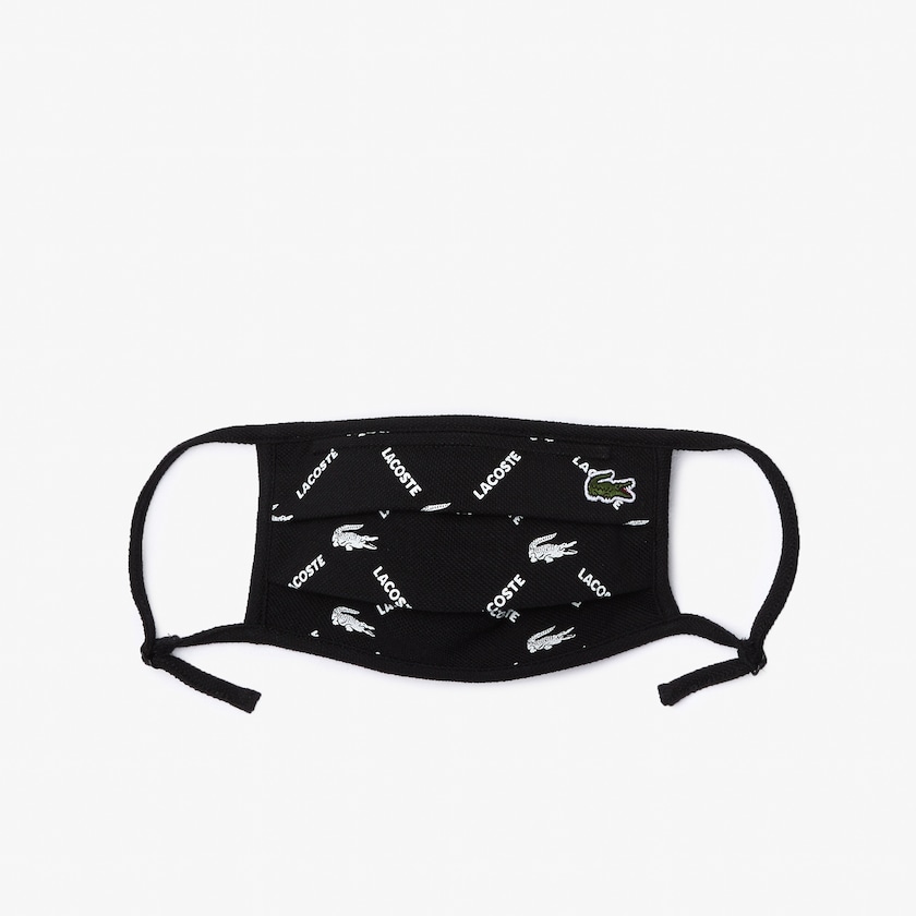 Máscaras Lacoste Feminino Pretas Branco Pretas Verdes Branco L.12.12 Printed Face with Adjustable Strap ML0-34773K0